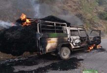 उत्तराखंडः पराली से भरी यूटिलिटी में लगी आग, दो लोगों ने कूदकर बचाई जान