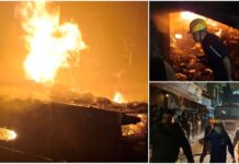 भीषण अग्निकांड: गारमेंट्स दुकान पल भर में बनी राख