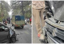 हल्द्वानी-रामनगर मार्ग पर भीषण टक्कर! आमने-सामने भिड़ीं कारें