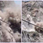 उत्तराखंड में खौफनाक लैंडस्लाइड, सड़क चौड़ीकरण के बीच सड़क पर आ गिरा पहाड़