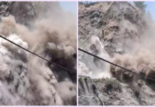उत्तराखंड में खौफनाक लैंडस्लाइड, सड़क चौड़ीकरण के बीच सड़क पर आ गिरा पहाड़